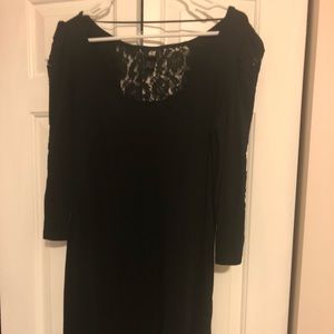H&M Black with lace bodycon dress